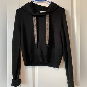 Zara Knit Sparkle Drawstring Hoodie